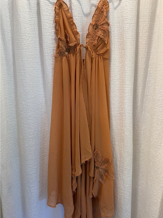 Free People Dresses & Skirts - Free People Harlow Embellished Maxi Top High Low Dress - Orange - Size XL